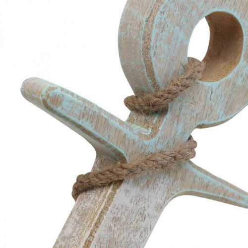 Artikel Anker Deco Træ Maritime Deco Hvid Blå 24,5cmx14,5cm