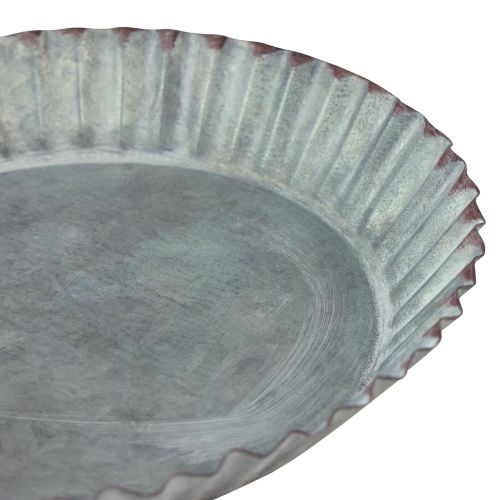 Floristik24 Dekorativ bageform lavet af metalplader zinkgrå Ø14,5cm 6 stk