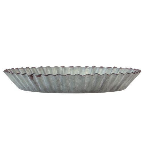 Floristik24 Dekorativ bageform lavet af metalplader zinkgrå Ø14,5cm 6 stk