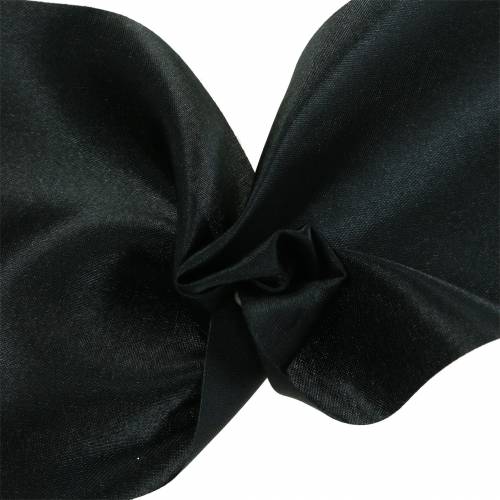 Floristik24 Satin bordbånd sort 100mm 15m