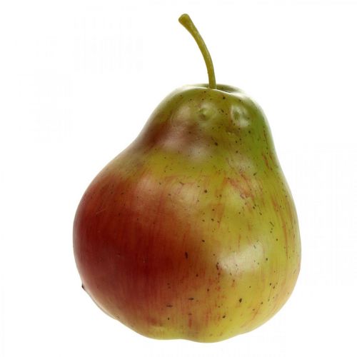 Deco pæregrøn rød, deco frugt, maddummy 11cm