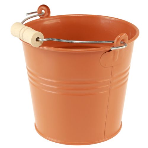 Floristik24 Dekorativ spand metal plantekasse orange brun Ø16cm H14,5cm 1,6L