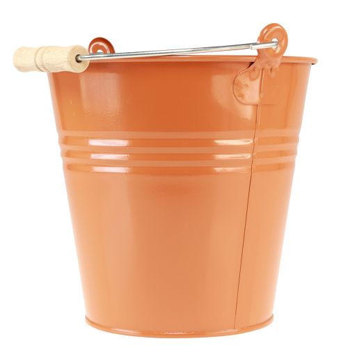 Artikel Dekorativ spand metal plantekasse orange brun Ø22cm H21,5cm 6L