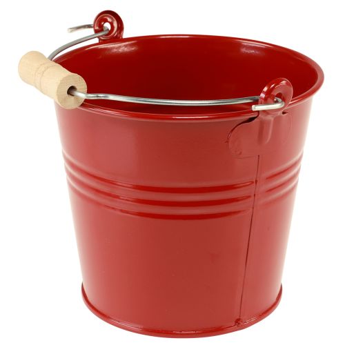 Floristik24 Dekorativ spand metal plantekasse rød Ø16cm H14,5cm 1,6L