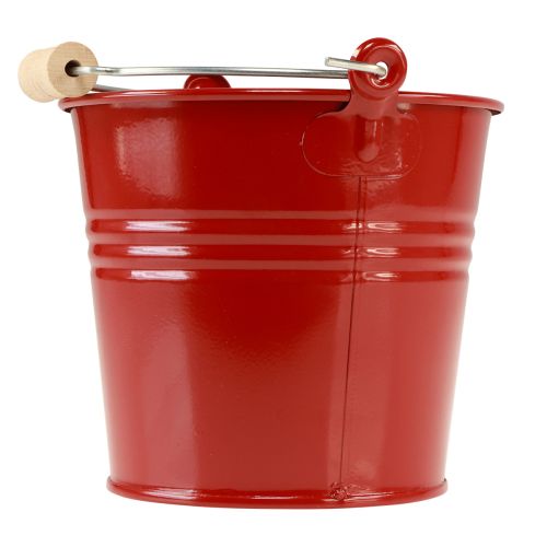 Artikel Dekorativ spand metal plantekasse rød Ø16cm H14,5cm 1,6L
