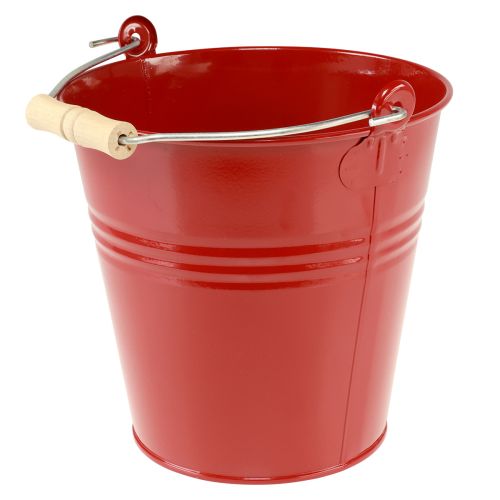 Floristik24 Dekorativ spand metal plantekasse rød Ø22cm H21,5cm 6L
