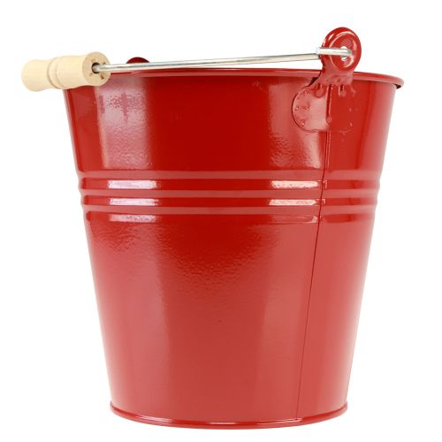 Artikel Dekorativ spand metal plantekasse rød Ø22cm H21,5cm 6L