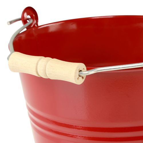 Artikel Dekorativ spand metal plantekasse rød Ø22cm H21,5cm 6L