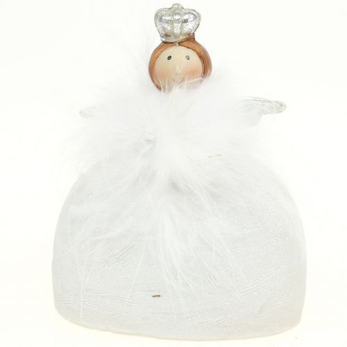 Floristik24 Deco engel hvid, sølv 15,5 cm 2stk