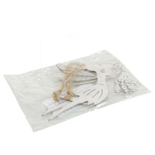 Artikel Dekorativ fe vinduesdekoration fjeder metal hvid alf 15×10cm 2 stk