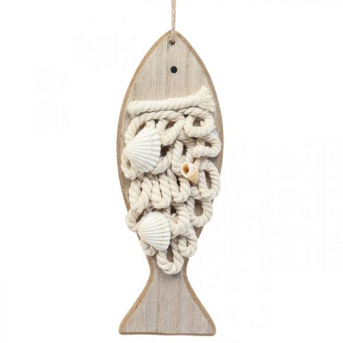 Floristik24 Deco fiskevedhæng træfisk maritim dekoration træ 6,5×19,5cm