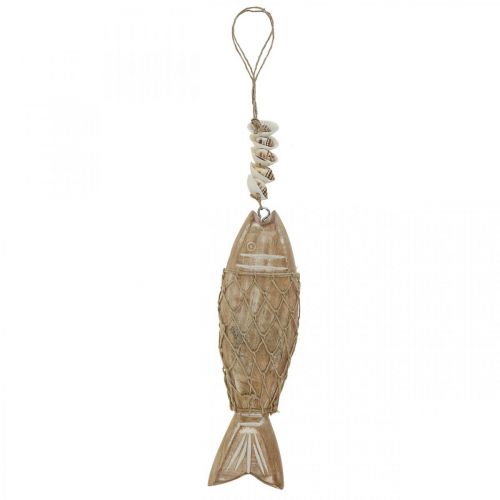 Artikel Deco fisk, træfisk Deco, fiskevedhæng træ 21cm
