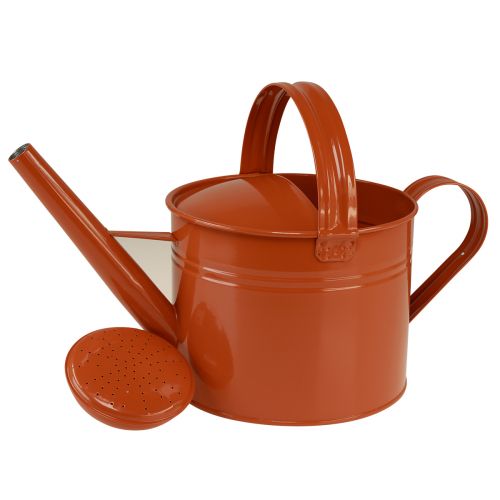 Artikel Dekorativ vandkande metal plantekasse orange brun H26cm 5L