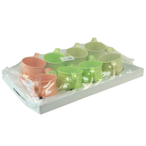 Artikel Dekorativ vandkande plantekasse metalfarvet 16,5x7cm 8 stk