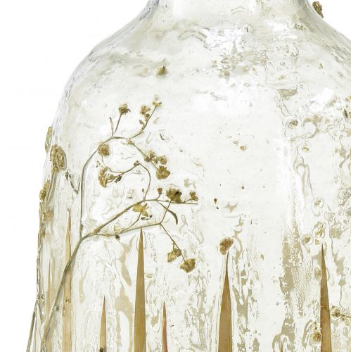Floristik24 Dekorativ glasvase med ægte gypsophila dekor Ø9,5cm H18cm