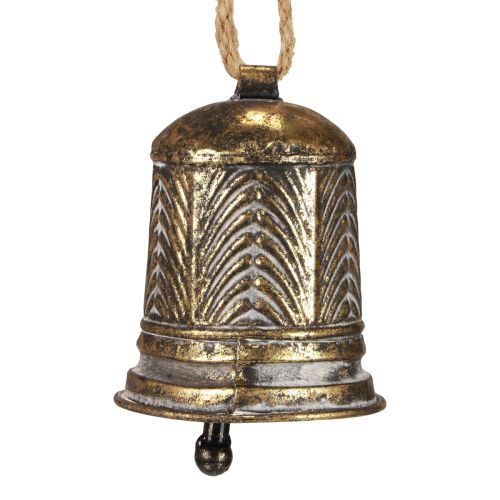 Floristik24 Dekorativ metalklokke, juleklokkedekoration gyldent anik look Ø10,5cm×13cm