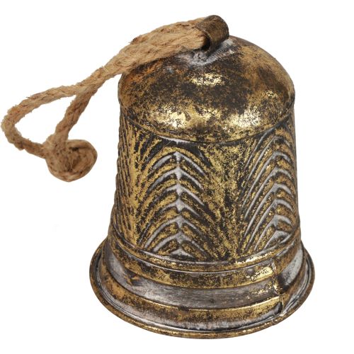 Floristik24 Dekorativ metalklokke, juleklokkedekoration gyldent anik look Ø10,5cm×13cm