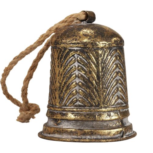Floristik24 Dekorativ metalklokke, juleklokkedekoration gyldent anik look Ø10,5cm×13cm