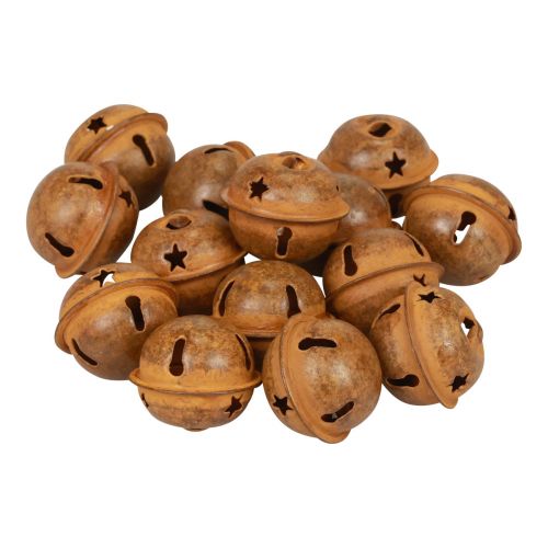 Artikel Dekorationsklokker metal juleklokker dekorative rust 2cm 24 stk