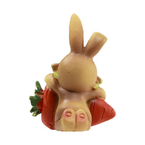 Artikel Dekorativ kanin med gulerod Påskehare dekorative figurer H5,5cm 6 stk