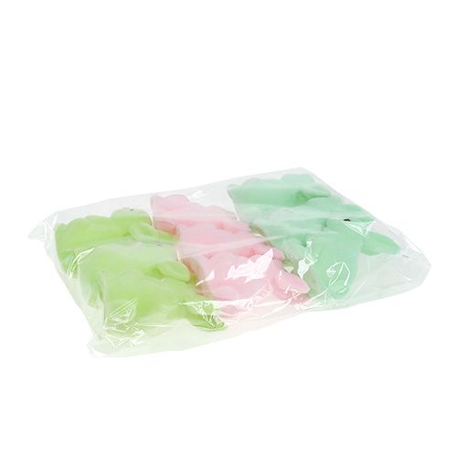 Floristik24 Dekorativ kaninpastel assorteret 9,5 cm 9p