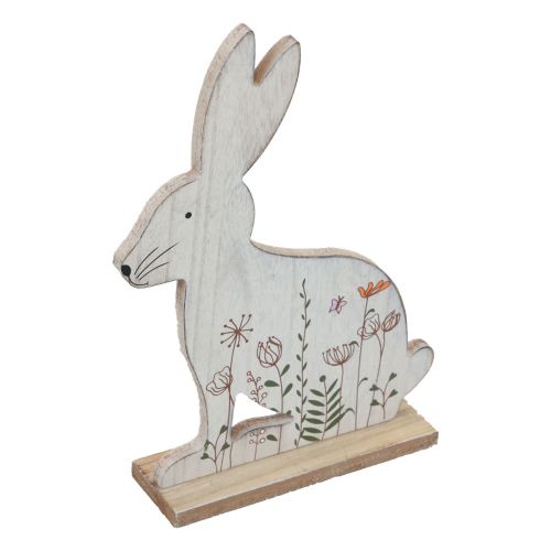 Floristik24 Dekorativ kanin siddende træhare Påskehare træ 26×19,5 cm
