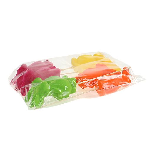 Floristik24 Dekorative kaniner, flokket, assorteret. 13cm 8stk