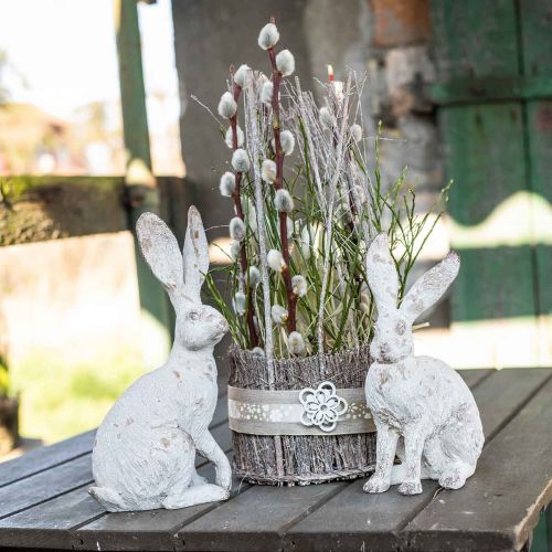 Artikel Dekorativ kanin siddende shabby chic forårsdekoration H25cm 2stk