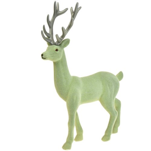 Artikel Dekorativ hjorte rensdyr julefigur grøn grå H37cm
