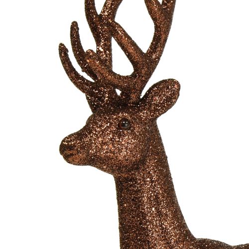 Artikel Deco hjorte rensdyr kobber dekorationsfigur glitter H37cm