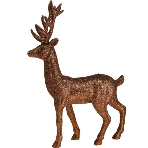 Artikel Deco hjorte rensdyr kobber dekorationsfigur glitter H37cm