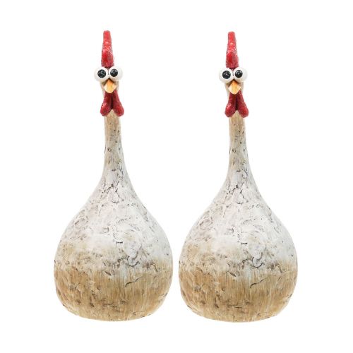 Pyntekyllinger dekorative figurer påskepynt kylling sjov H15cm 2 stk