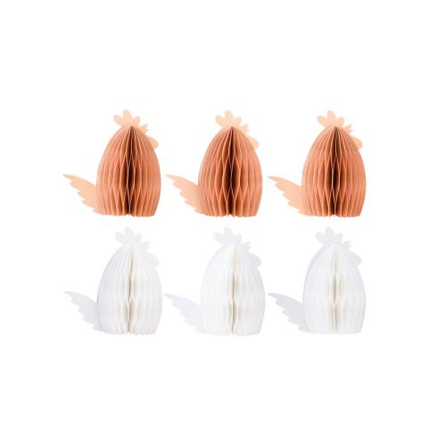 Artikel Pyntekylling honeycomb papir hvid orange 5,5×3,5×6cm 6 stk
