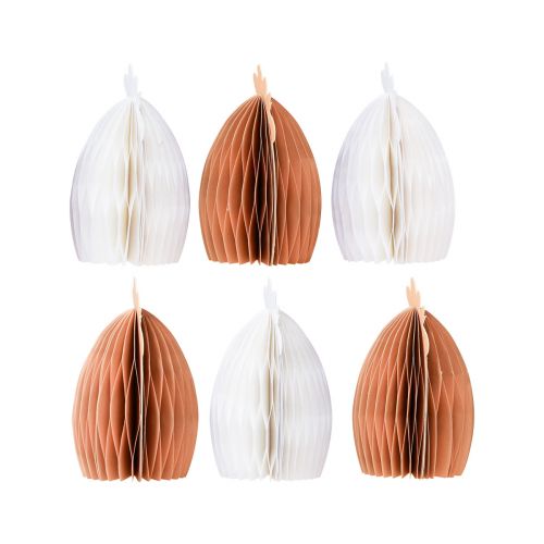 Artikel Pyntekylling honeycomb papir hvid orange 5,5×3,5×6cm 6 stk