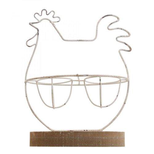 Artikel Deco kylling bordpynt påskeæggestand metal 16x8,5x20cm