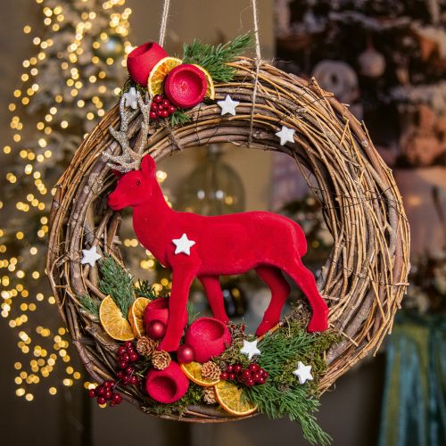 Deco Wreath Vine Ø25cm Brun Naturlig krans af kviste borddekoration