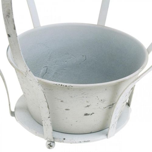 Floristik24 Dekorativ krone hvid shabby chic metal havedekorationssæt med 3