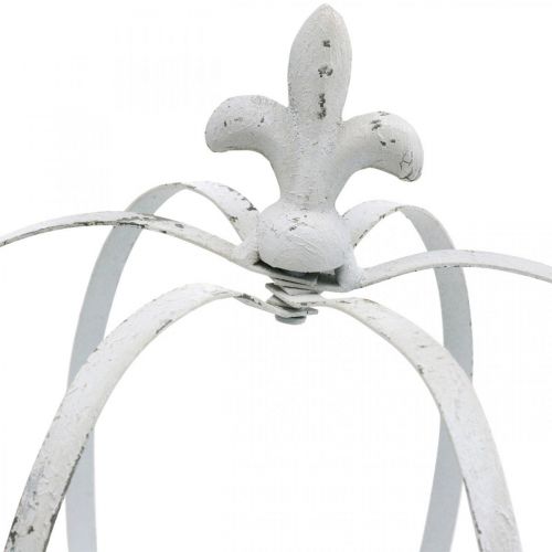 Floristik24 Dekorativ krone hvid shabby chic metal havedekorationssæt med 3