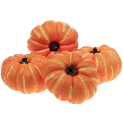 Floristik24 Halloween græskar dekoration, efterårs dekoration bord orange 12,5cm H7cm 4stk