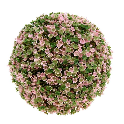 Floristik24 Dekorativ kugle pink grøn kunstig blomsterkugle Ø18cm 1 stk