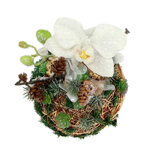 Dekorativ kugle mørkebrun Ø15cm | Floristik24.dk