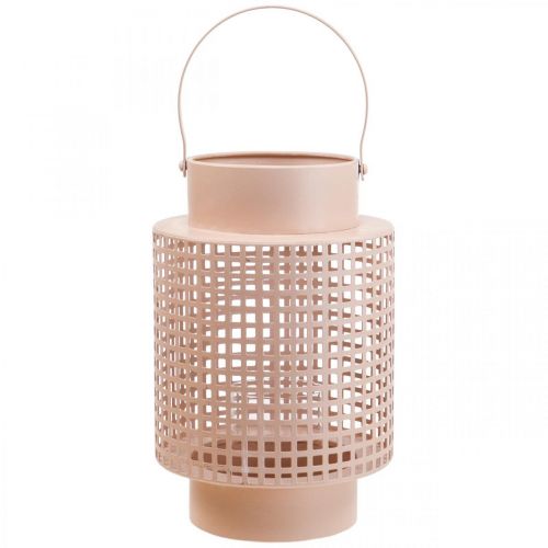 Artikel Dekorativ lanterne pink metal lanterne med håndtag Ø18cm H29cm