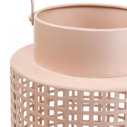 Artikel Dekorativ lanterne pink metal lanterne med håndtag Ø18cm H29cm