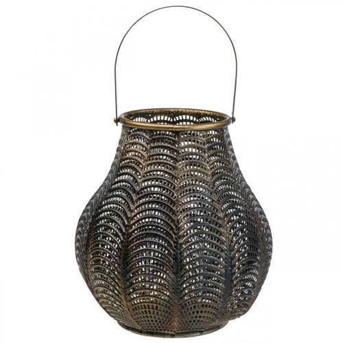 Floristik24 Dekorativ Lanterne Lanterne Lysestage Metal Ø26cm H40,5cm