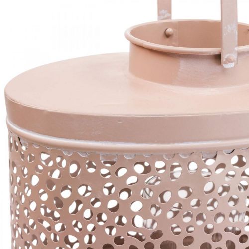 Artikel Dekorativ lanterne oval pink lanterne borddekoration metal 27×16×23cm