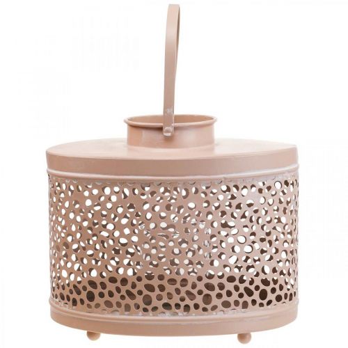 Artikel Dekorativ lanterne oval pink lanterne borddekoration metal 27×16×23cm