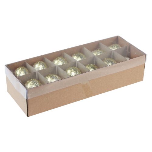 Artikel Dekorative påskeæg ægte gåseæggehvide med guldglimmer H7,5–8,5 cm 10 stk.