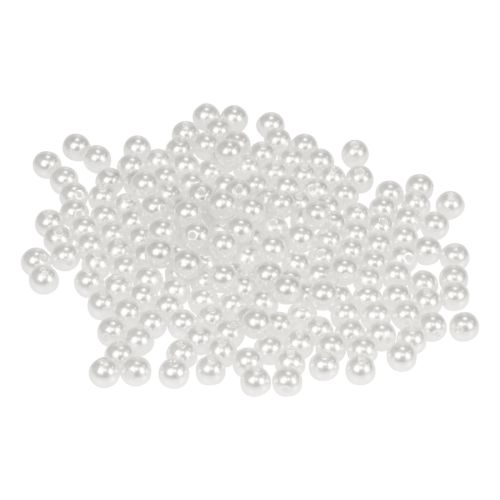 Dekorative perler til trådning af hobbyperler hvide 6mm 300g