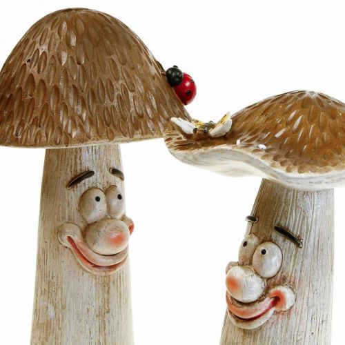 Floristik24 Deco svampe Efterårsdekoration sjove svampe Ø15/12cm H22/25cm 2stk.
