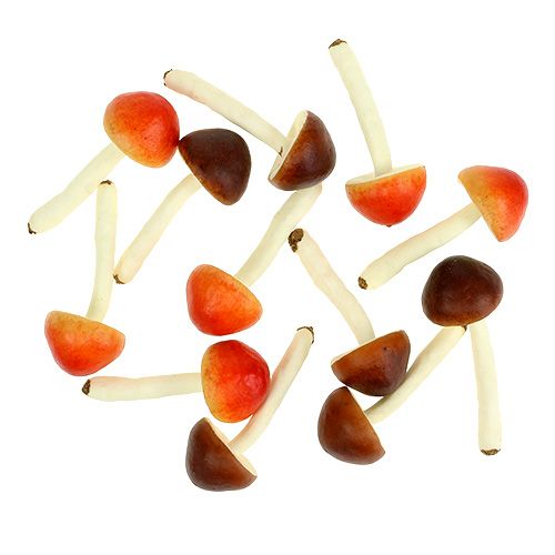 Deco svampe brune, orange 9cm 12stk